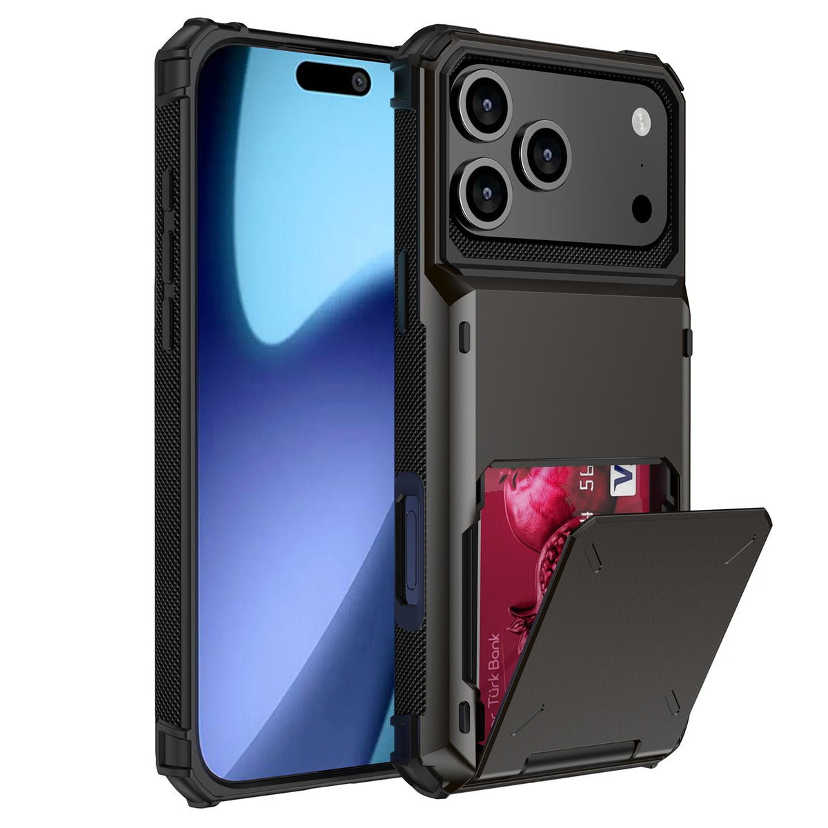 For iPhone 18 Pro Max Scratch-Resistant Shockproof Heavy Duty Rugged Armor Phone Case - Grey - EDA008389603B