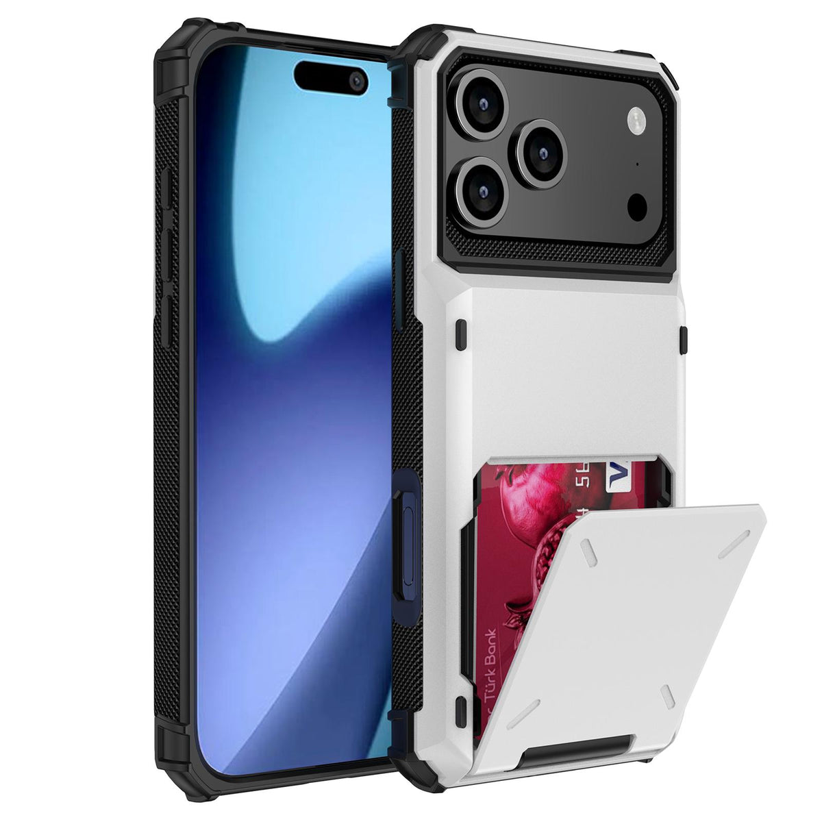 For iPhone 18 Pro Scratch-Resistant Shockproof Heavy Duty Rugged Armor Phone Case - White - EDA008389604A