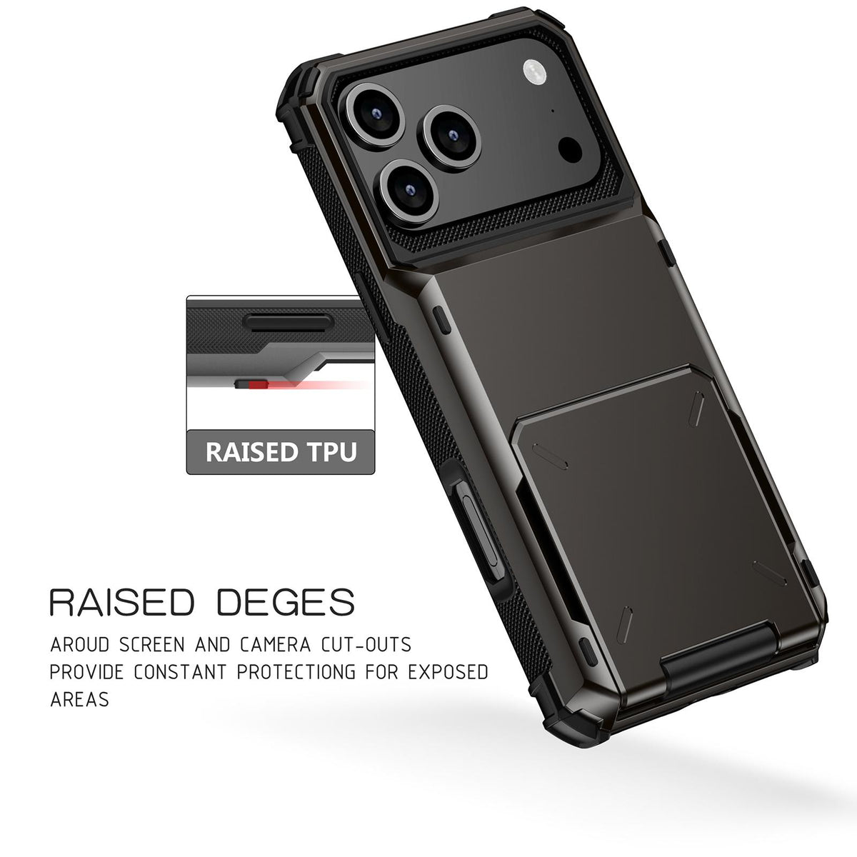 For iPhone 18 Pro Max Scratch-Resistant Shockproof Heavy Duty Rugged Armor Phone Case - Grey - EDA008389603B