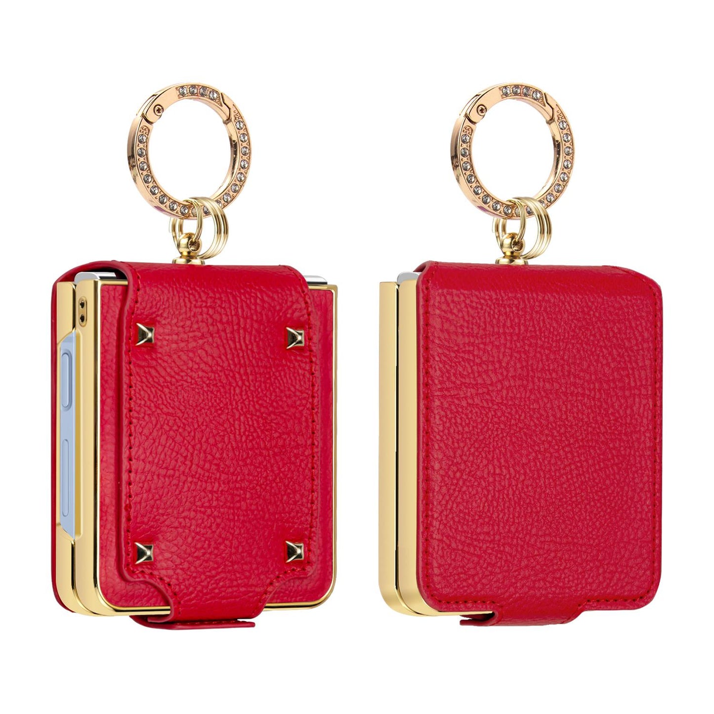 For Galaxy Z Flip8 5G VIETAO Colorful PU Leather Phone Case with Ring(Red)
