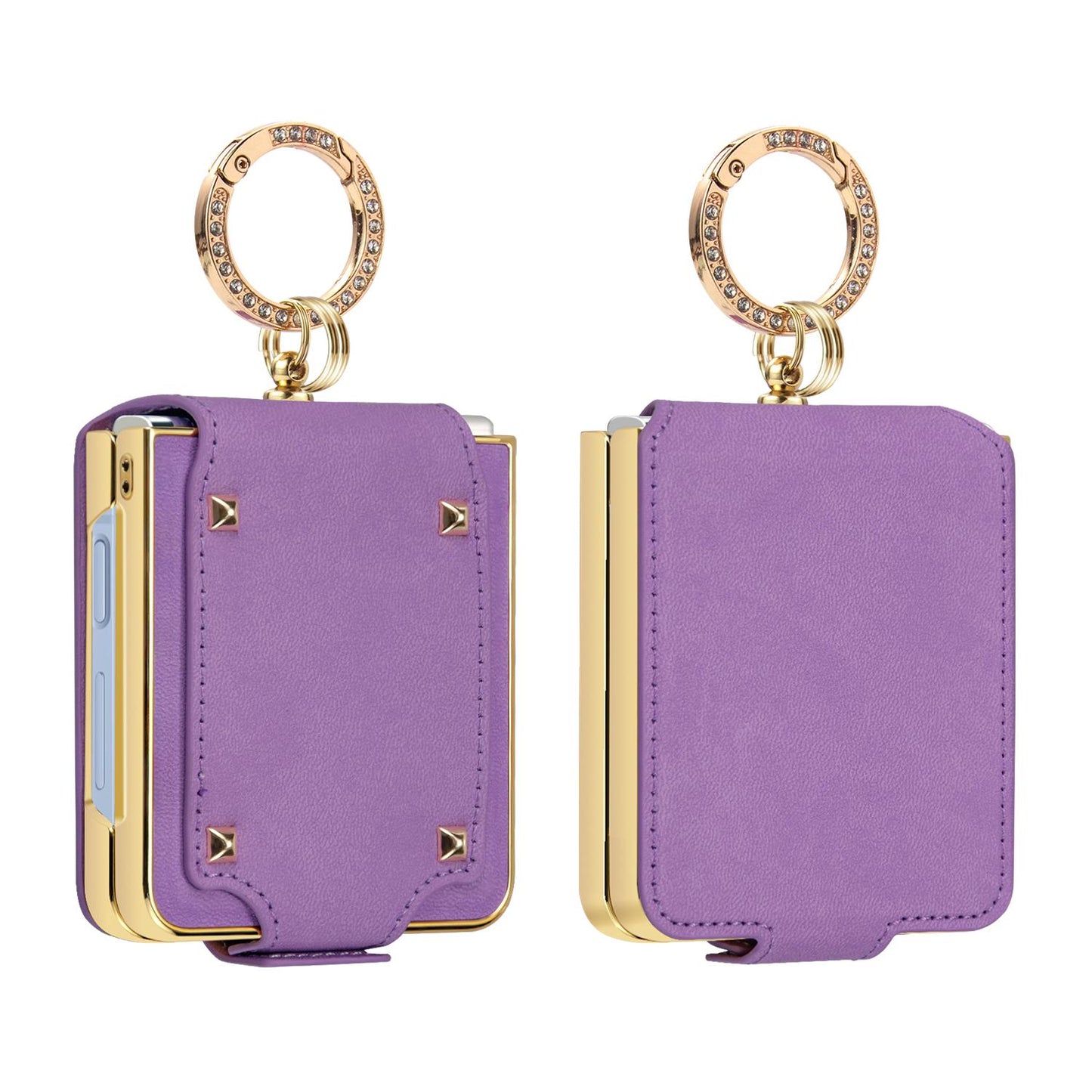 For Galaxy Z Flip8 5G VIETAO Colorful PU Leather Phone Case with Ring(Purple)