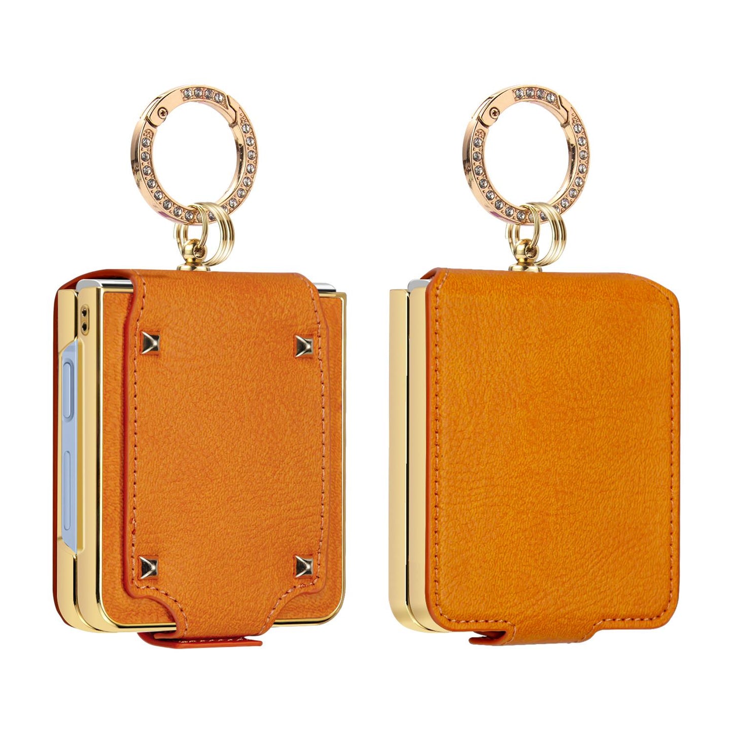 For Galaxy Z Flip8 5G VIETAO Colorful PU Leather Phone Case with Ring(Orange)