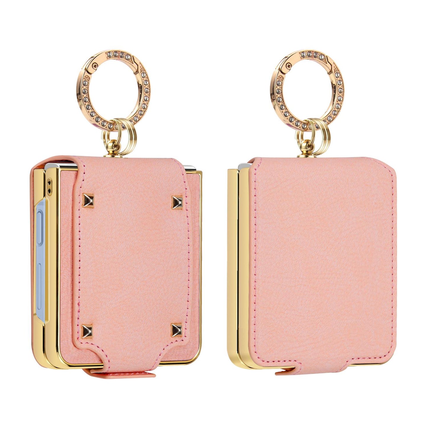 For Galaxy Z Flip8 5G VIETAO Colorful PU Leather Phone Case with Ring(Pink)