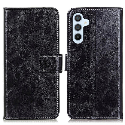 For Galaxy S26 FE 5G Retro Crazy Horse Texture Leather Phone Case - Black - EDA008395606A