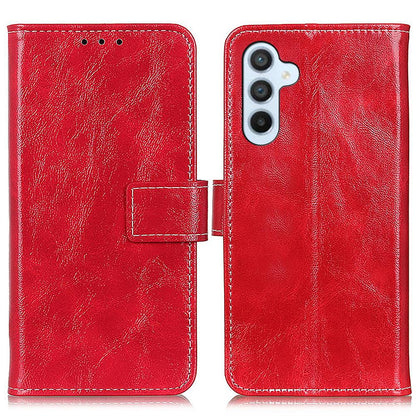 For Galaxy S26 FE 5G Retro Crazy Horse Texture Leather Phone Case - Red - EDA008395606B