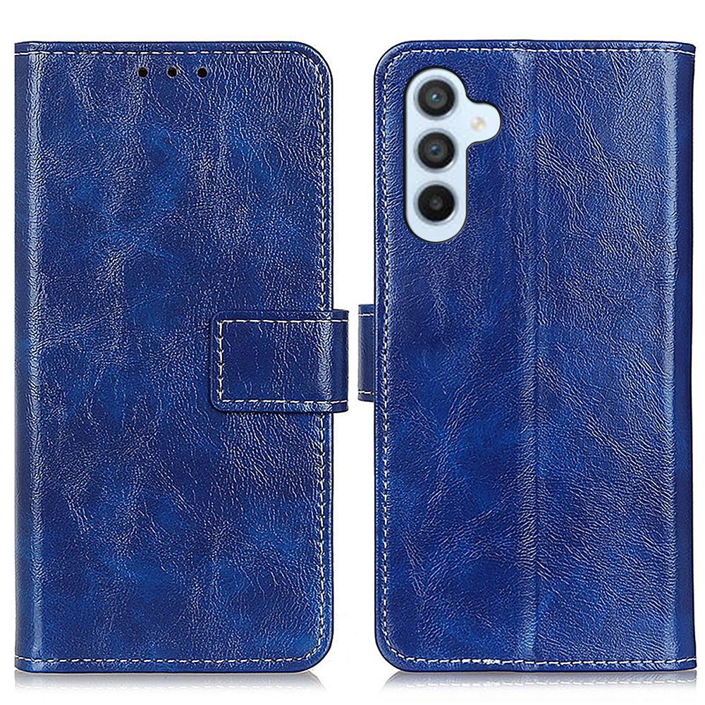 For Galaxy S26 FE 5G Retro Crazy Horse Texture Leather Phone Case - Blue - EDA008395606C