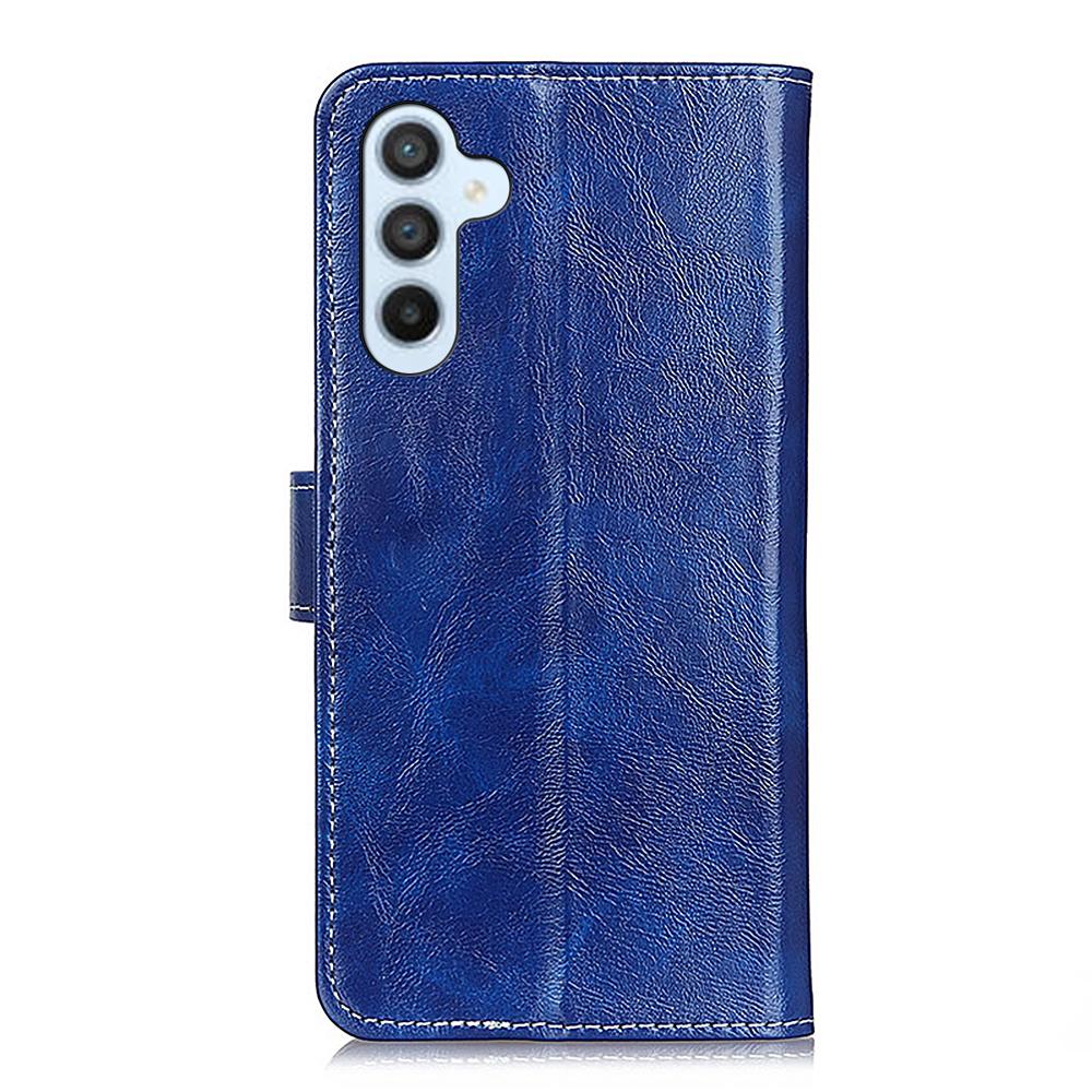 For Galaxy S26 FE 5G Retro Crazy Horse Texture Leather Phone Case - Blue - EDA008395606C