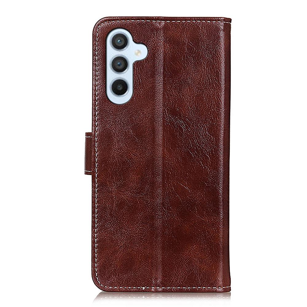 For Galaxy S26 FE 5G Retro Crazy Horse Texture Leather Phone Case - Brown - EDA008395606D