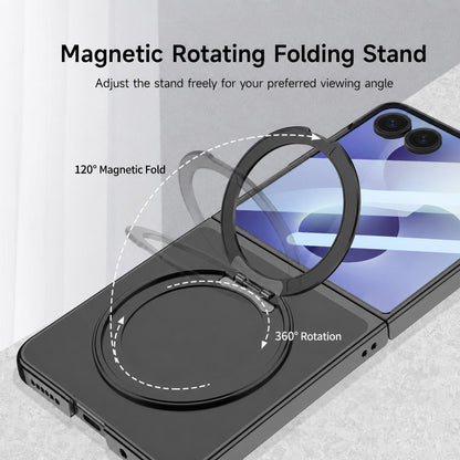 For Galaxy Z Flip8 5G GKK Integrated Electroplating Full Coverage Phone Case with Magnetic Rotating Bracket(Purple)