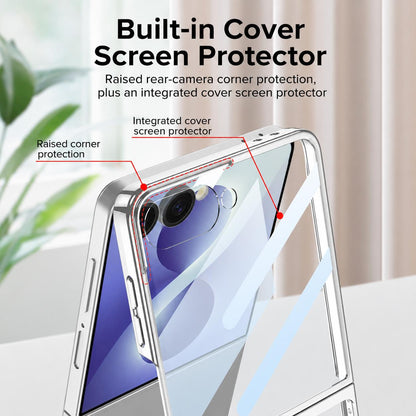 For Galaxy Z Flip8 5G GKK Integrated Electroplating Full Coverage Phone Case with Magnetic Rotating Bracket(Purple)