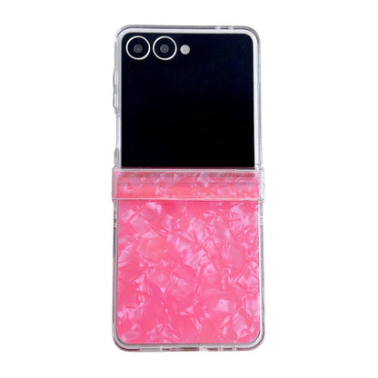 For Galaxy Z Flip8 5G Three-piece Set Pearlescent Shell Texture Phone Case - Red - EDA008422602D