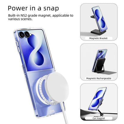 For Galaxy Z Flip8 5G ABEEL Transparent MagSafe Magnetic Scratch-resistant PC Phone Case(Transparent)