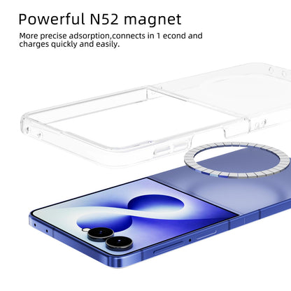 For Galaxy Z Flip8 5G ABEEL Transparent MagSafe Magnetic Scratch-resistant PC Phone Case(Transparent)