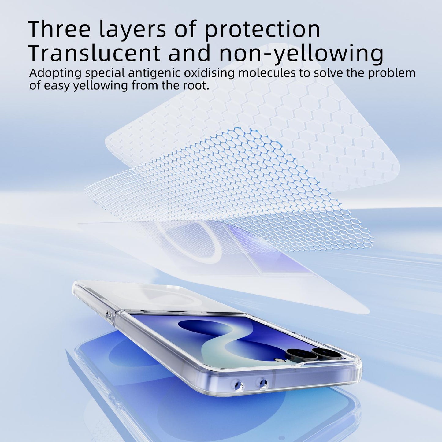 For Galaxy Z Flip8 5G ABEEL Transparent MagSafe Magnetic Scratch-resistant PC Phone Case(Transparent)