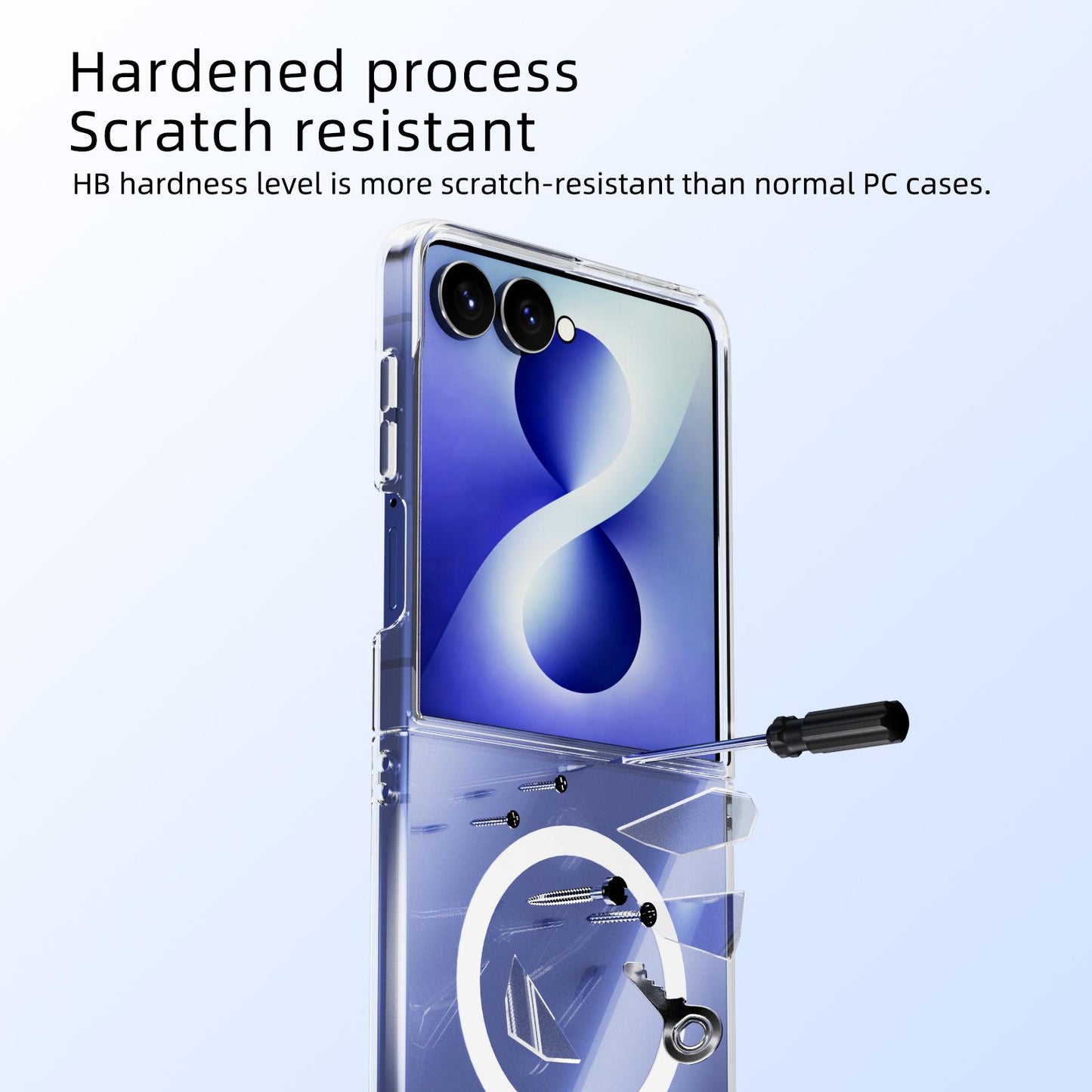 For Galaxy Z Flip8 5G ABEEL Transparent MagSafe Magnetic Scratch-resistant PC Phone Case(Transparent)