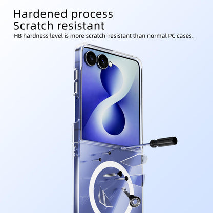 For Galaxy Z Flip8 5G ABEEL Transparent MagSafe Magnetic Scratch-resistant PC Phone Case(Transparent)
