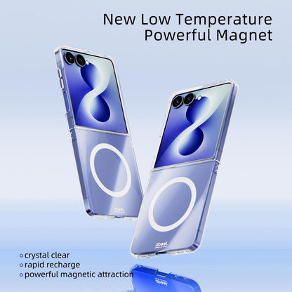 For Galaxy Z Flip8 5G ABEEL Transparent MagSafe Magnetic Scratch-resistant PC Phone Case(Transparent)