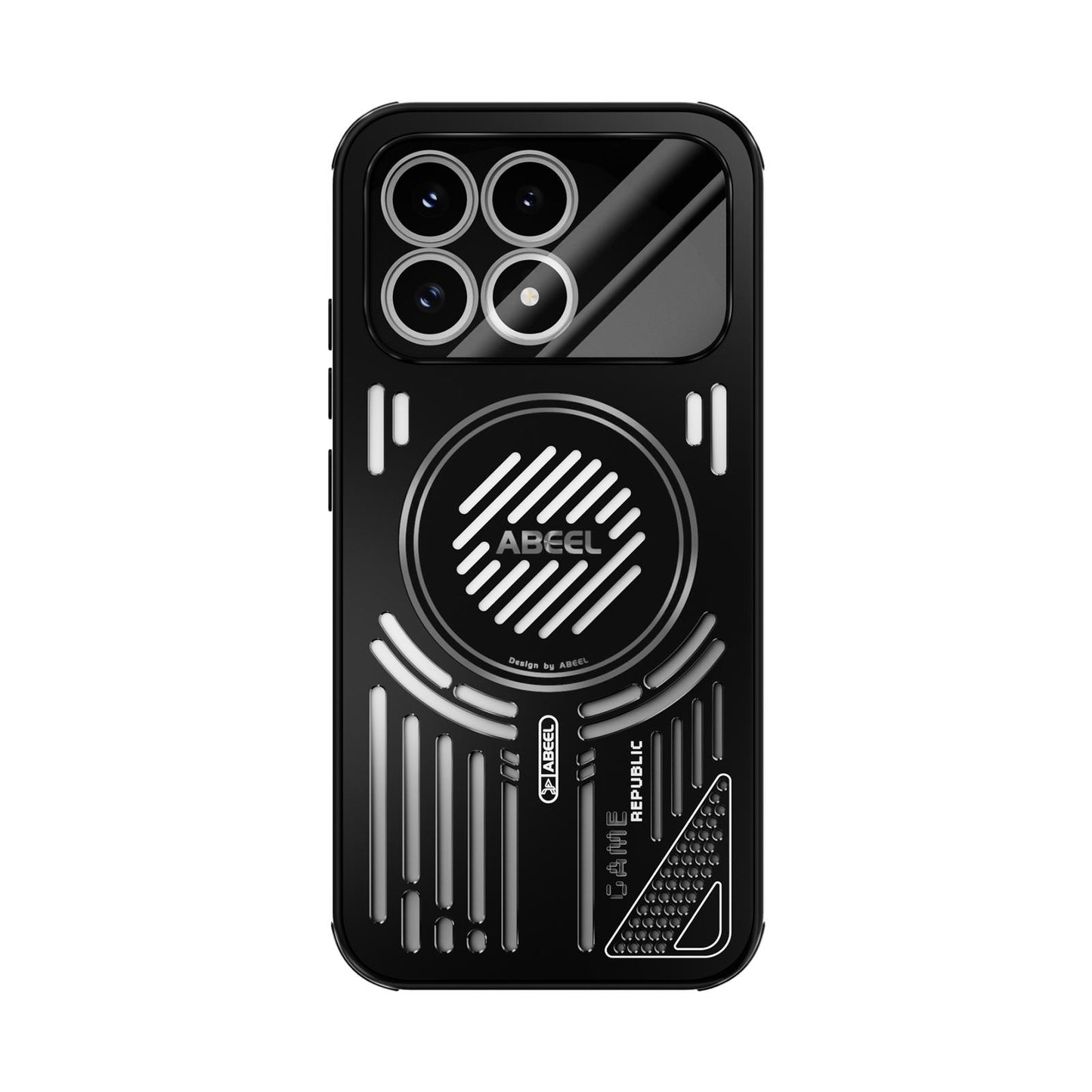 For Redmi K90/Poco F8 Pro ABEEL Ice Fox Series Magsafe Heat Sink Cooling Phone Case(Black)