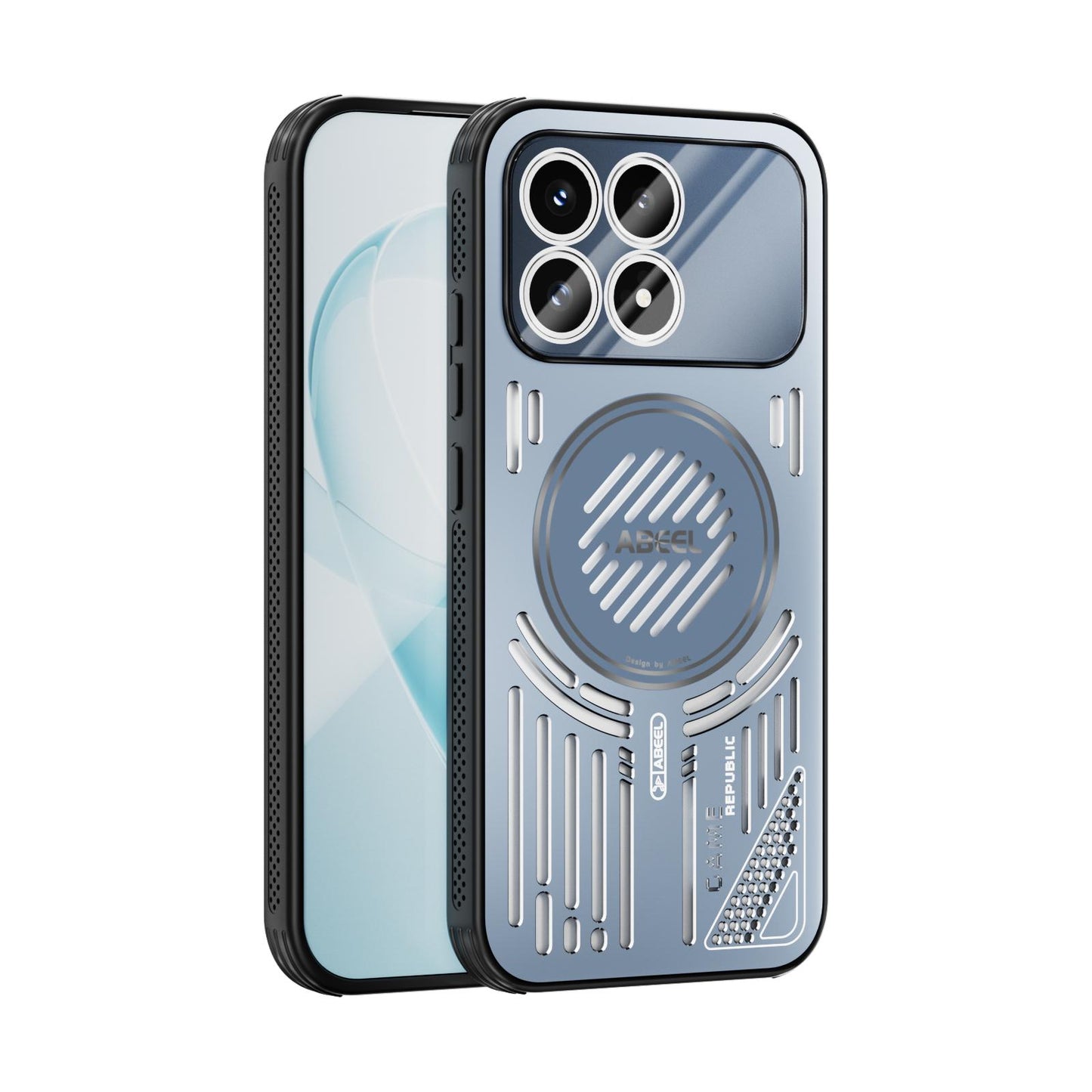 For Redmi K90/Poco F8 Pro ABEEL Ice Fox Series Magsafe Heat Sink Cooling Phone Case(Blue)
