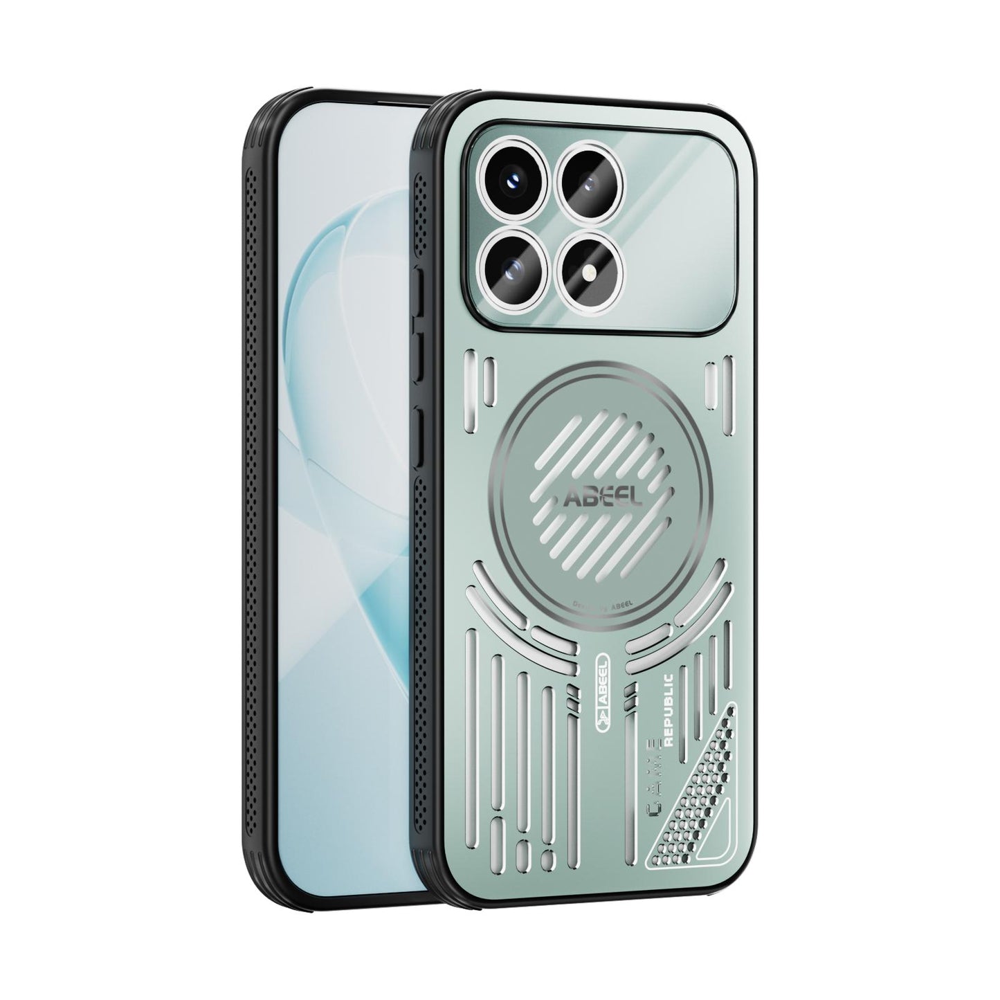 For Redmi K90/Poco F8 Pro ABEEL Ice Fox Series Magsafe Heat Sink Cooling Phone Case(Light Green)