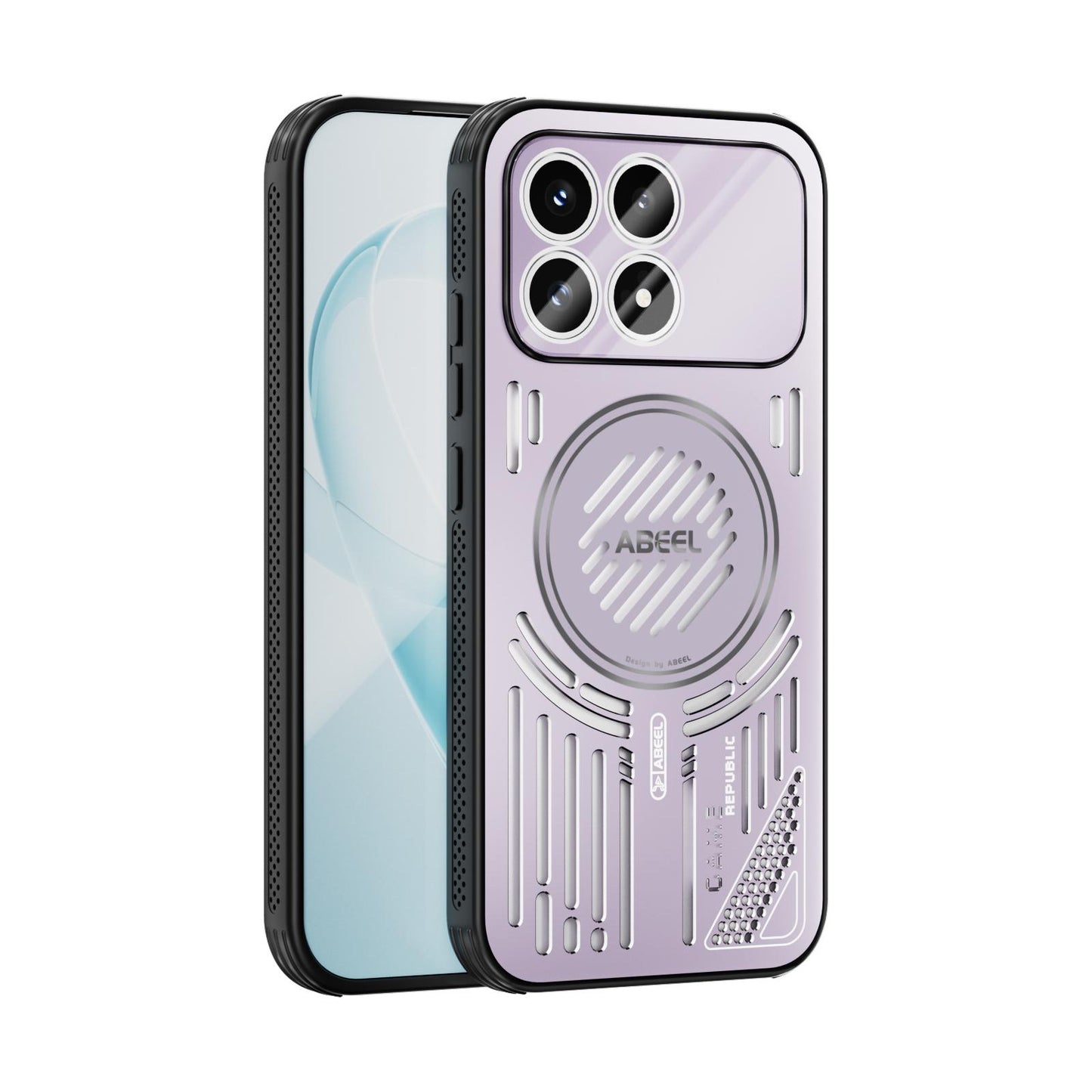 For Redmi K90/Poco F8 Pro ABEEL Ice Fox Series Magsafe Heat Sink Cooling Phone Case(Pink Purple)