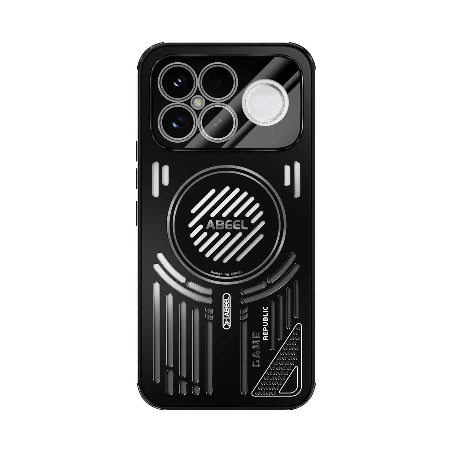 For Redmi K90 Pro Max/Poco F8 Ultra ABEEL Ice Fox Series Magsafe Heat Sink Cooling Phone Case(Black)