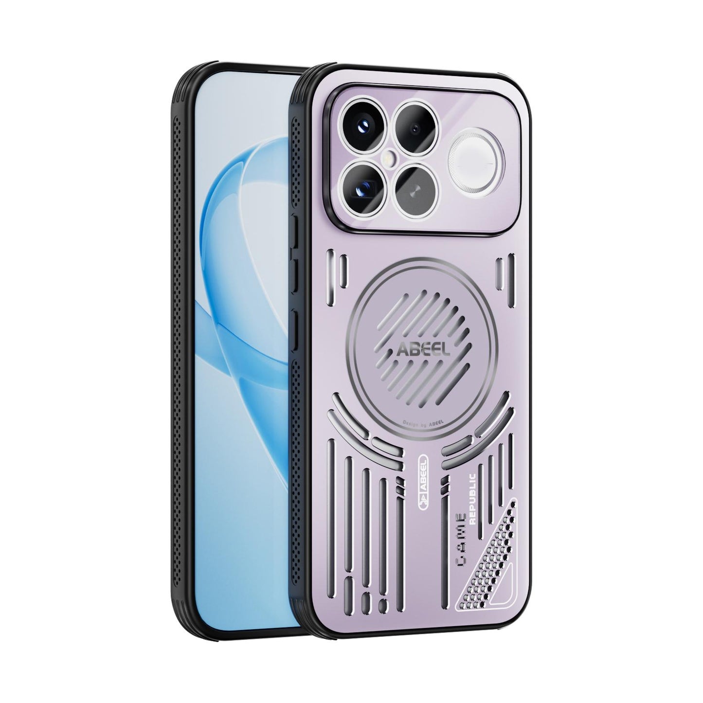 For Redmi K90 Pro Max/Poco F8 Ultra ABEEL Ice Fox Series Magsafe Heat Sink Cooling Phone Case(Pink Purple)