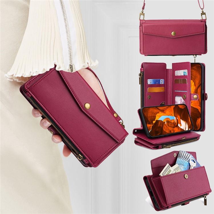 For Redmi K90 Pro Max 5G / Poco F8 Ultra Zipper Wallet Side Buckle Crossbody Lanyard Leather Phone Case(Red)