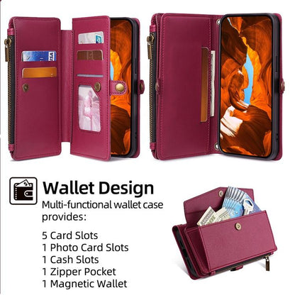 For Redmi K90 Pro Max 5G / Poco F8 Ultra Zipper Wallet Side Buckle Crossbody Lanyard Leather Phone Case(Red)