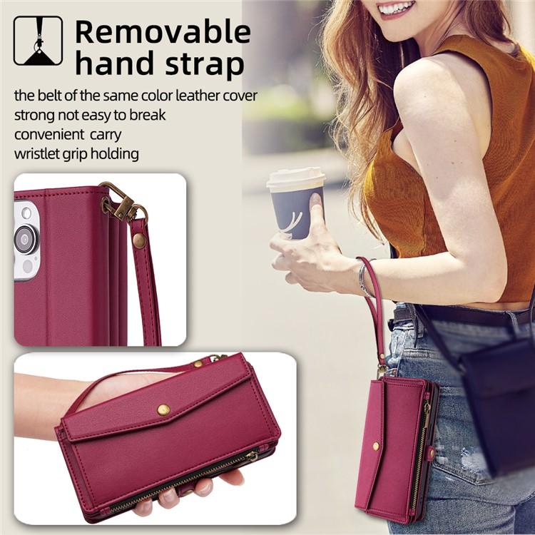 For Redmi K90 Pro Max 5G / Poco F8 Ultra Zipper Wallet Side Buckle Crossbody Lanyard Leather Phone Case(Red)