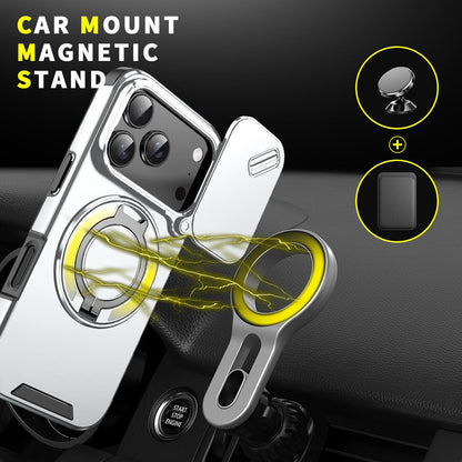 For iPhone 17 Pro Sliding Camshield Ring Holder Phone Case - Silver - EDA008462102G