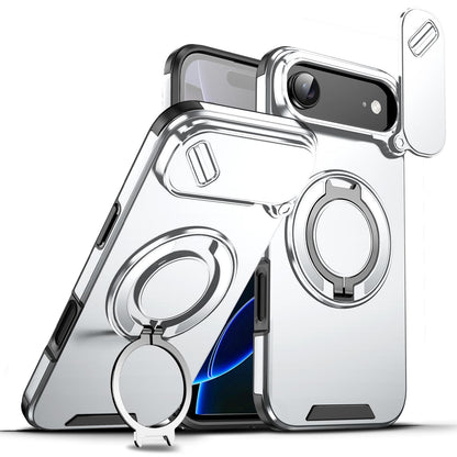 For iPhone Air Sliding Camshield Ring Holder Phone Case - Silver - EDA008462103G