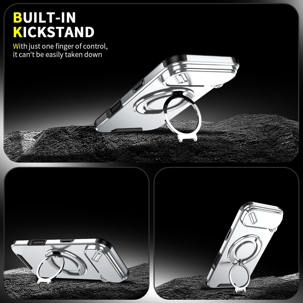 For iPhone Air Sliding Camshield Ring Holder Phone Case - Silver - EDA008462103G