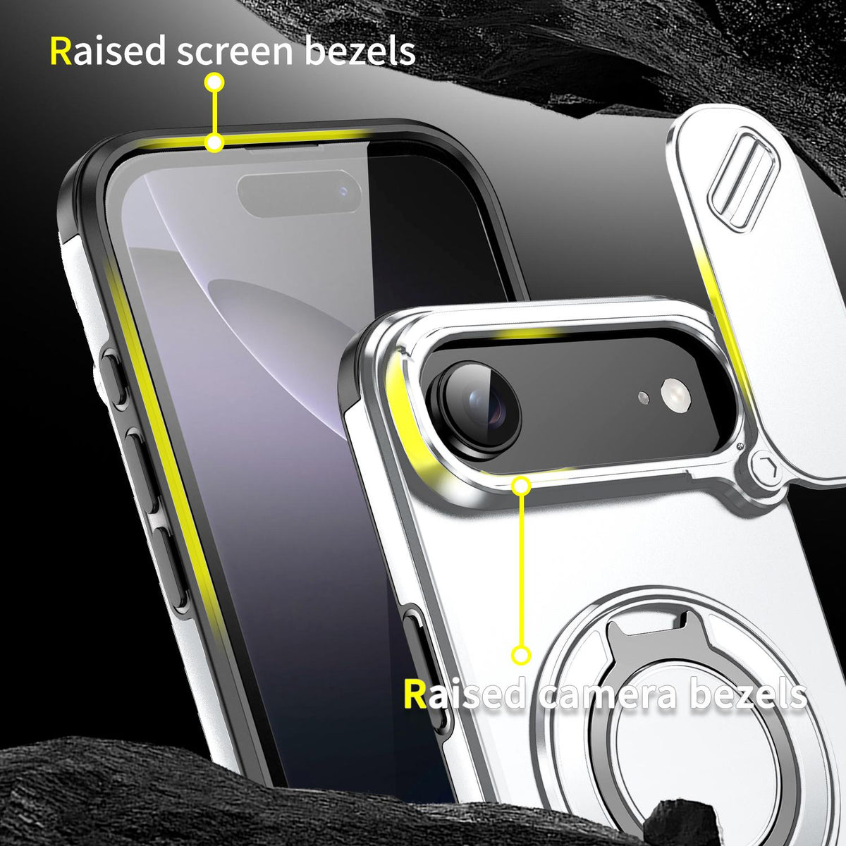 For iPhone Air Sliding Camshield Ring Holder Phone Case - Silver - EDA008462103G