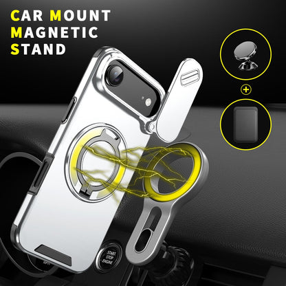 For iPhone Air Sliding Camshield Ring Holder Phone Case - Silver - EDA008462103G
