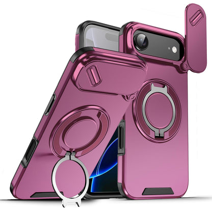 For iPhone Air Sliding Camshield Ring Holder Phone Case - Cherry Red - EDA008462103H