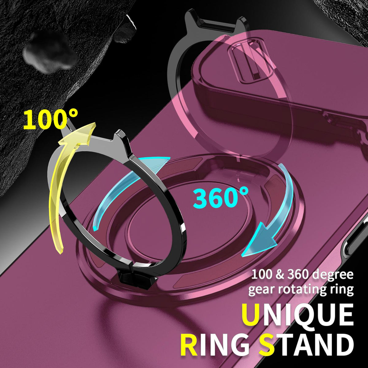 For iPhone Air Sliding Camshield Ring Holder Phone Case - Cherry Red - EDA008462103H