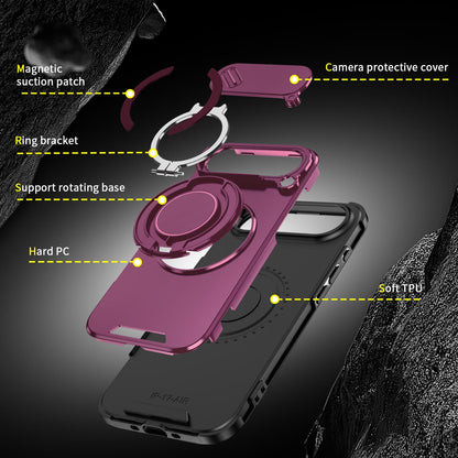 For iPhone Air Sliding Camshield Ring Holder Phone Case - Cherry Red - EDA008462103H