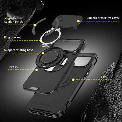 For iPhone 18 Pro Max Sliding Camshield Ring Holder Phone Case - Black - EDA008462105A