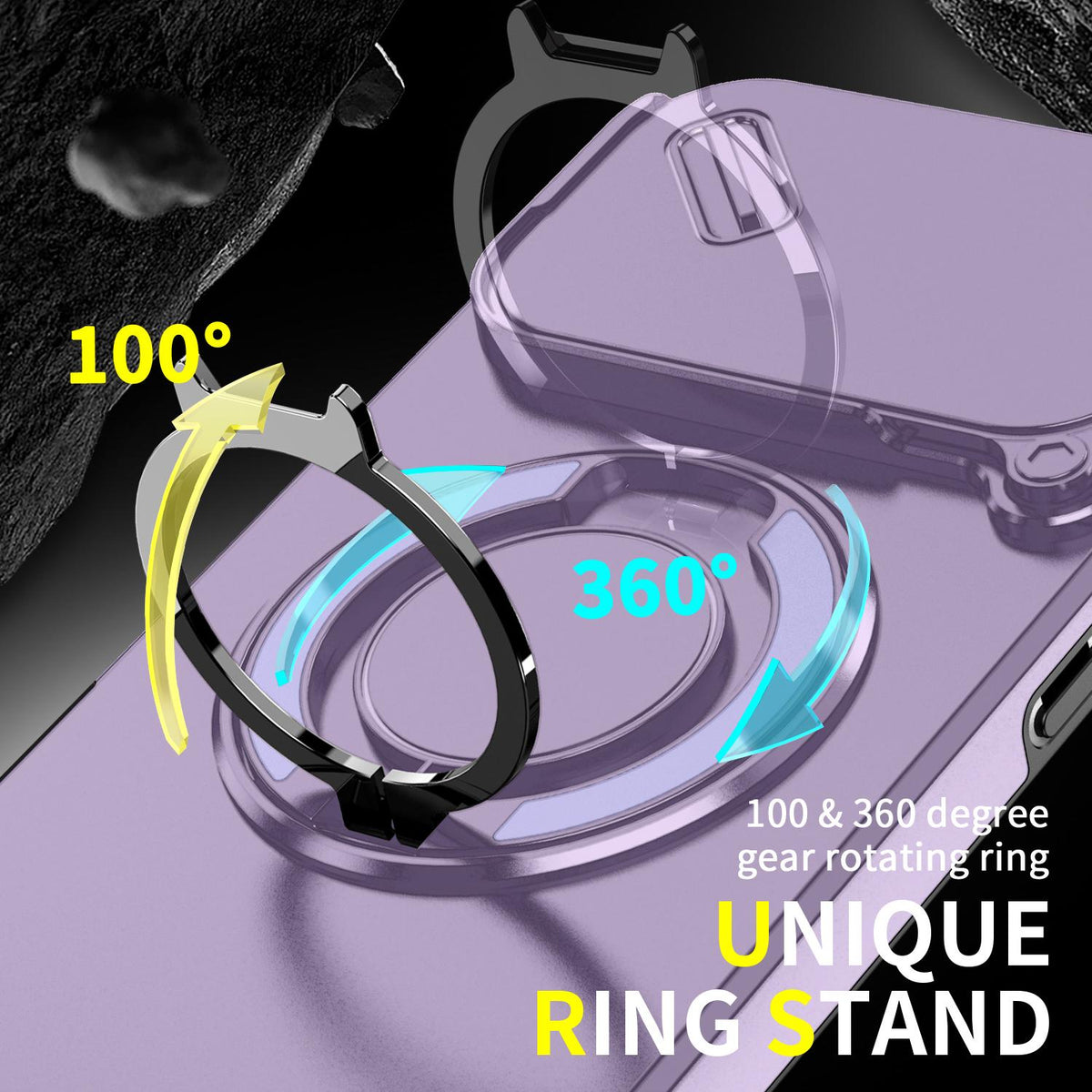 For iPhone 18 Pro Max Sliding Camshield Ring Holder Phone Case - Purple - EDA008462105B