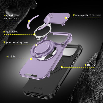 For iPhone 18 Pro Max Sliding Camshield Ring Holder Phone Case - Purple - EDA008462105B