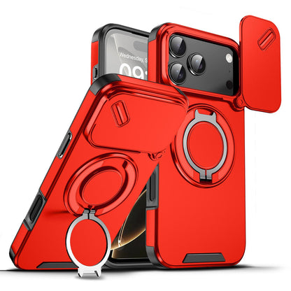 For iPhone 18 Pro Max Sliding Camshield Ring Holder Phone Case - Red - EDA008462105C
