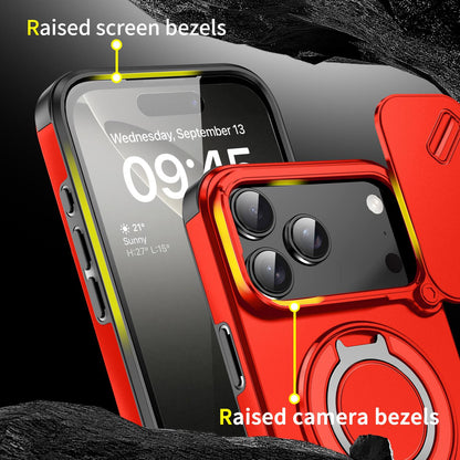 For iPhone 18 Pro Max Sliding Camshield Ring Holder Phone Case - Red - EDA008462105C