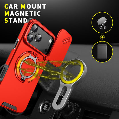 For iPhone 18 Pro Max Sliding Camshield Ring Holder Phone Case - Red - EDA008462105C