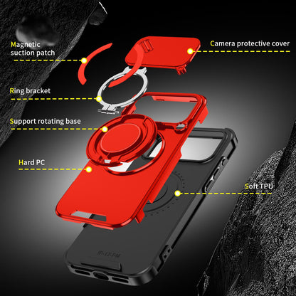 For iPhone 18 Pro Max Sliding Camshield Ring Holder Phone Case - Red - EDA008462105C