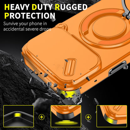 For iPhone 18 Pro Max Sliding Camshield Ring Holder Phone Case - Orange - EDA008462105D