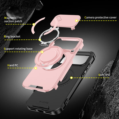 For iPhone 18 Pro Max Sliding Camshield Ring Holder Phone Case - Pink - EDA008462105E
