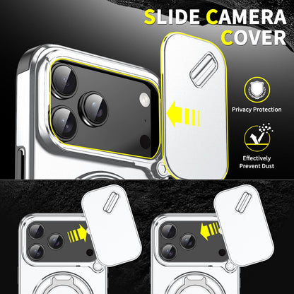 For iPhone 18 Pro Max Sliding Camshield Ring Holder Phone Case - Silver - EDA008462105G