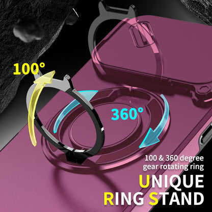 For iPhone 18 Pro Max Sliding Camshield Ring Holder Phone Case - Cherry Red - EDA008462105H