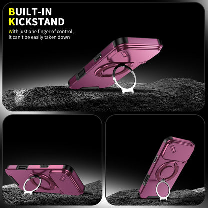 For iPhone 18 Pro Max Sliding Camshield Ring Holder Phone Case - Cherry Red - EDA008462105H